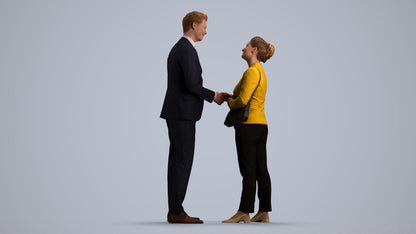 realistic 3D people woman business, render-ready for V-Ray and Corona, FBX OBJ, front view render