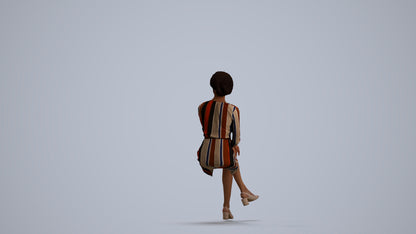 3D people model woman casual sitting, scanned human for 3ds Max rendering, front view render