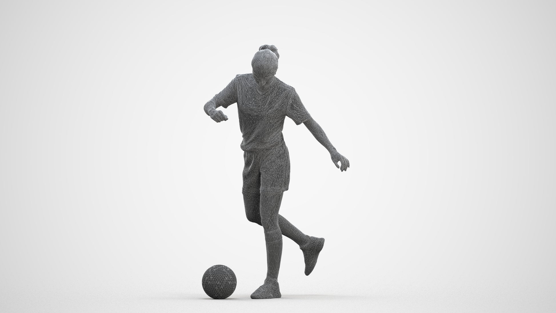 realistic 3D people woman sport, render-ready for V-Ray and Corona, FBX OBJ, three-quarter front view render