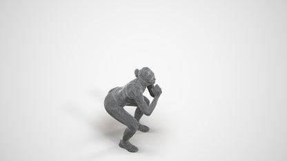 realistic 3D people woman sport, render-ready for V-Ray and Corona, FBX OBJ, wireframe three-quarter view