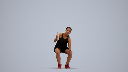 photogrammetry 3D woman sport, realistic human model archviz FBX, standing pose render