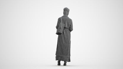 scanned 3D woman business standing, photogrammetry people for Enscape and V-Ray, wireframe front view