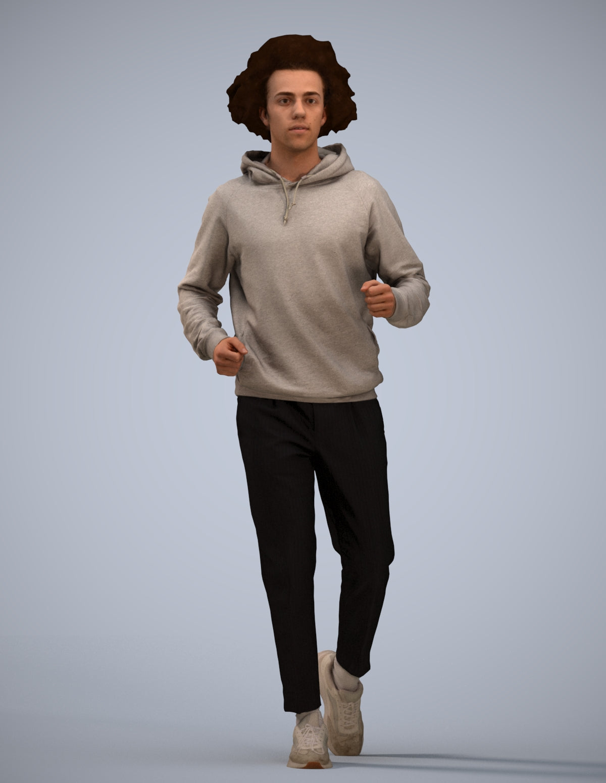 3D human model man sport, photogrammetry scanned person for archviz