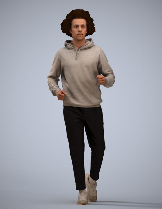 3D human model man sport, photogrammetry scanned person for archviz