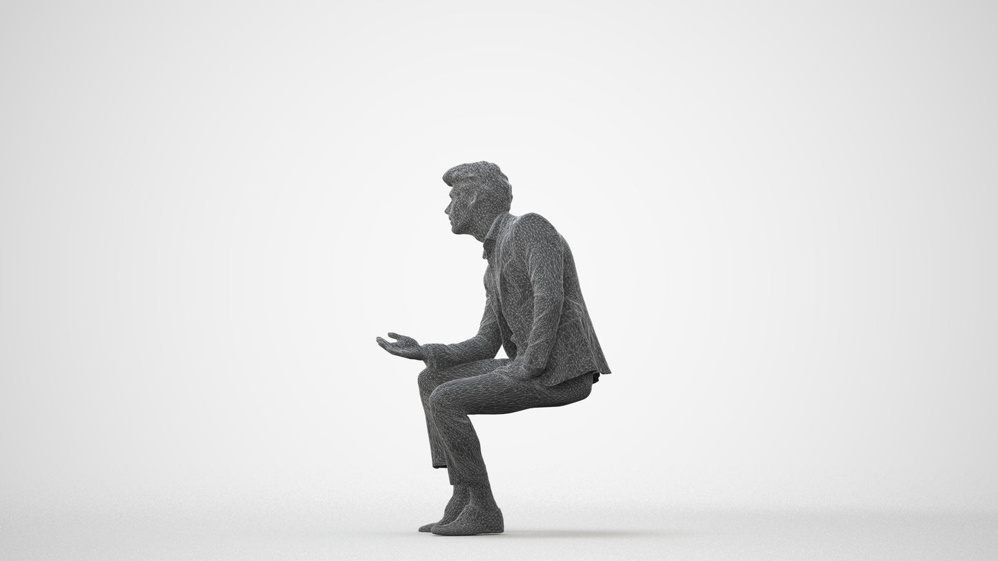 photogrammetry 3D man business, realistic human model archviz FBX, square thumbnail
