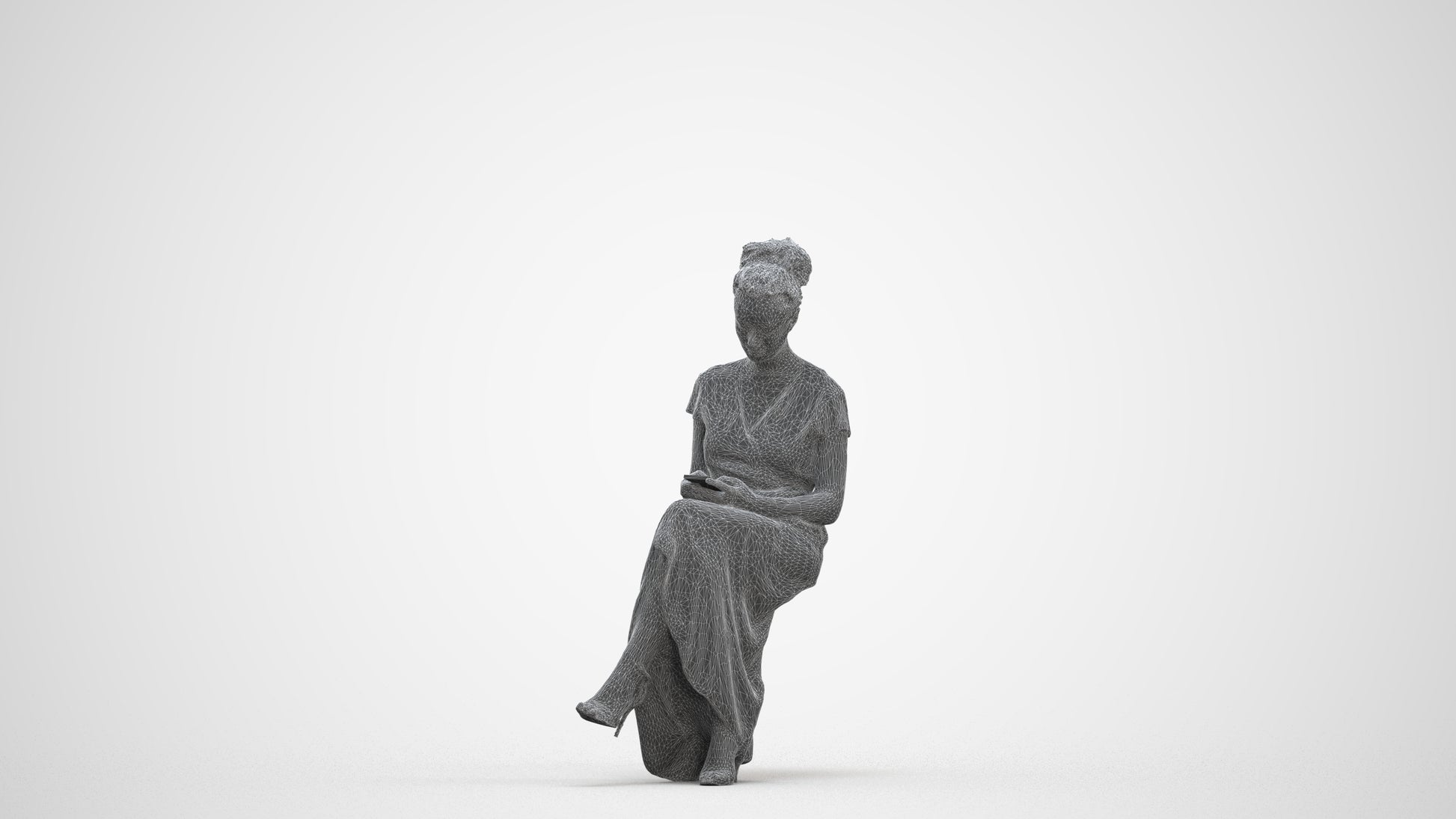 3D people model woman formal formalaffairs, scanned human for 3ds Max rendering, three-quarter front view render