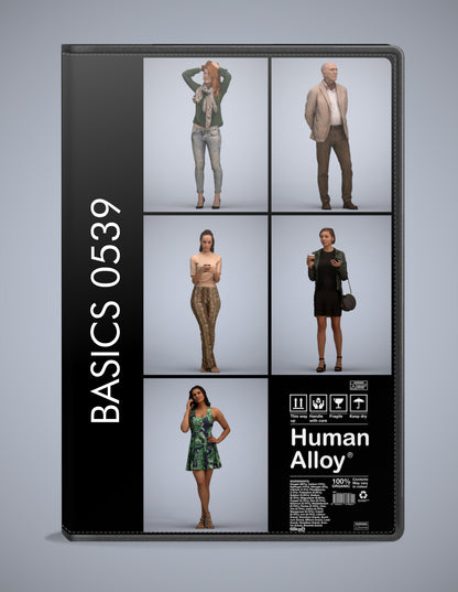 3D people models standing bundle, 5 scanned humans for 3ds Max rendering