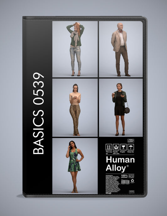 3D people models standing bundle, 5 scanned humans for 3ds Max rendering