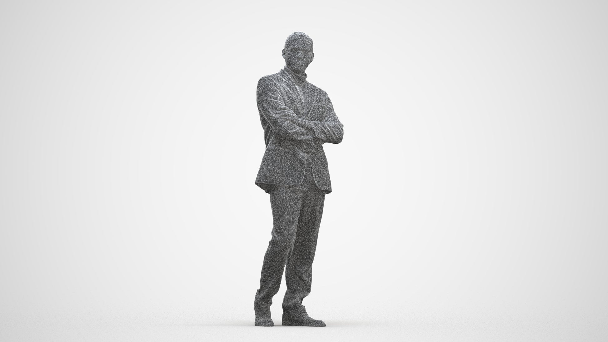 realistic 3D people man business, render-ready for V-Ray and Corona, FBX OBJ, three-quarter front view render