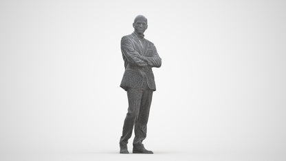realistic 3D people man business, render-ready for V-Ray and Corona, FBX OBJ, three-quarter front view render