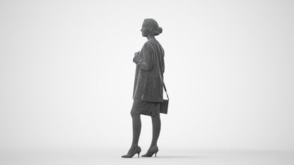 3D scanned woman standing casual, photorealistic archviz people for Enscape and SketchUp, square thumbnail