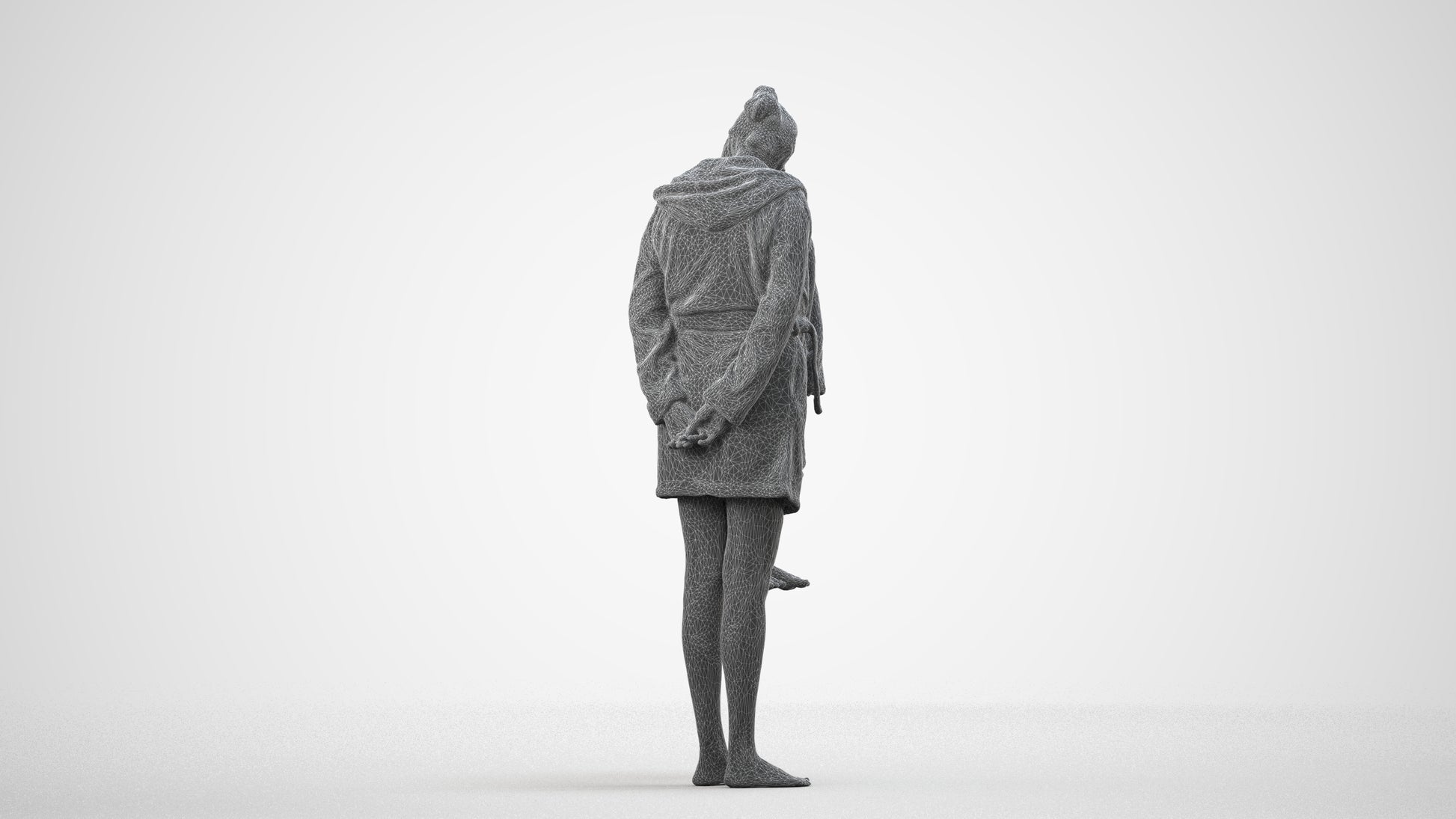 realistic 3D people girl casual kids, render-ready for V-Ray and Corona, FBX OBJ, wireframe side view