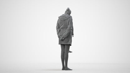 realistic 3D people girl casual kids, render-ready for V-Ray and Corona, FBX OBJ, wireframe side view