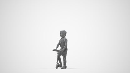 3D people model boy casual kids, scanned human for 3ds Max rendering, wireframe back view