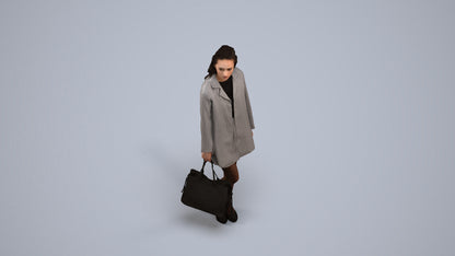 photogrammetry 3D woman business standing, realistic human model archviz FBX, back view render