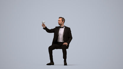 realistic 3D man formal formalaffairs, scanned archviz people for Blender and 3ds Max, top-down view render