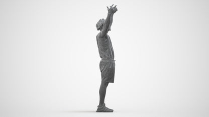 scanned 3D man sport, photogrammetry people for Enscape and V-Ray, wireframe side view