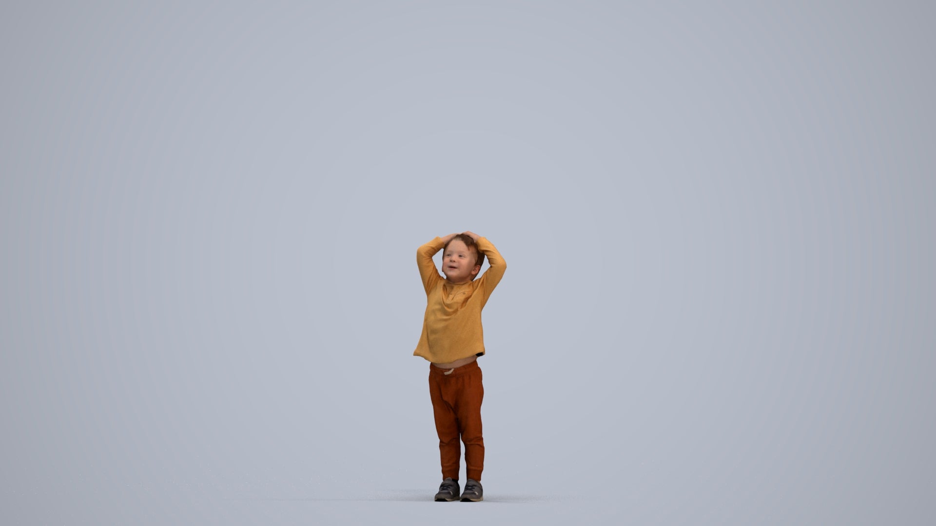 3D scanned boy kids casual, photorealistic archviz people for Enscape and SketchUp, standing pose render