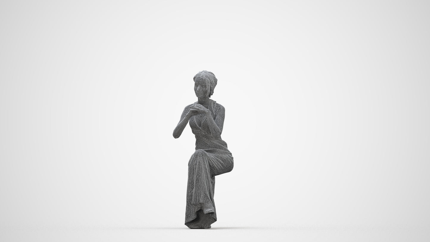 3D people model woman formal formalaffairs, scanned human for 3ds Max rendering, wireframe back view