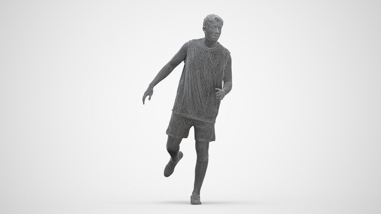 realistic 3D people man sport, render-ready for V-Ray and Corona, FBX OBJ, three-quarter front view render