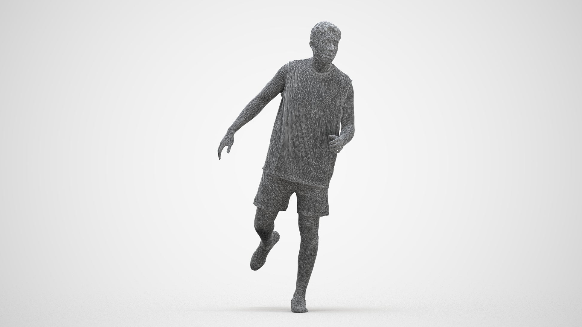 realistic 3D people man sport, render-ready for V-Ray and Corona, FBX OBJ, three-quarter front view render