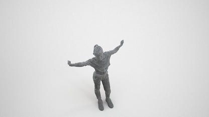 realistic 3D human girl casual kids, archviz people FBX OBJ for Blender, wireframe three-quarter view