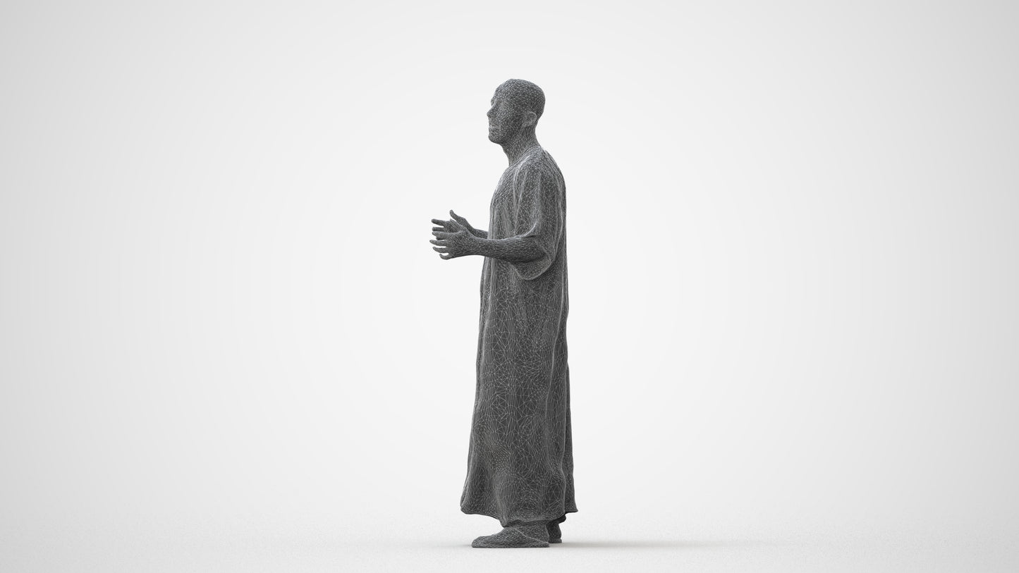 realistic 3D human man standing, archviz people FBX OBJ for Blender, square thumbnail