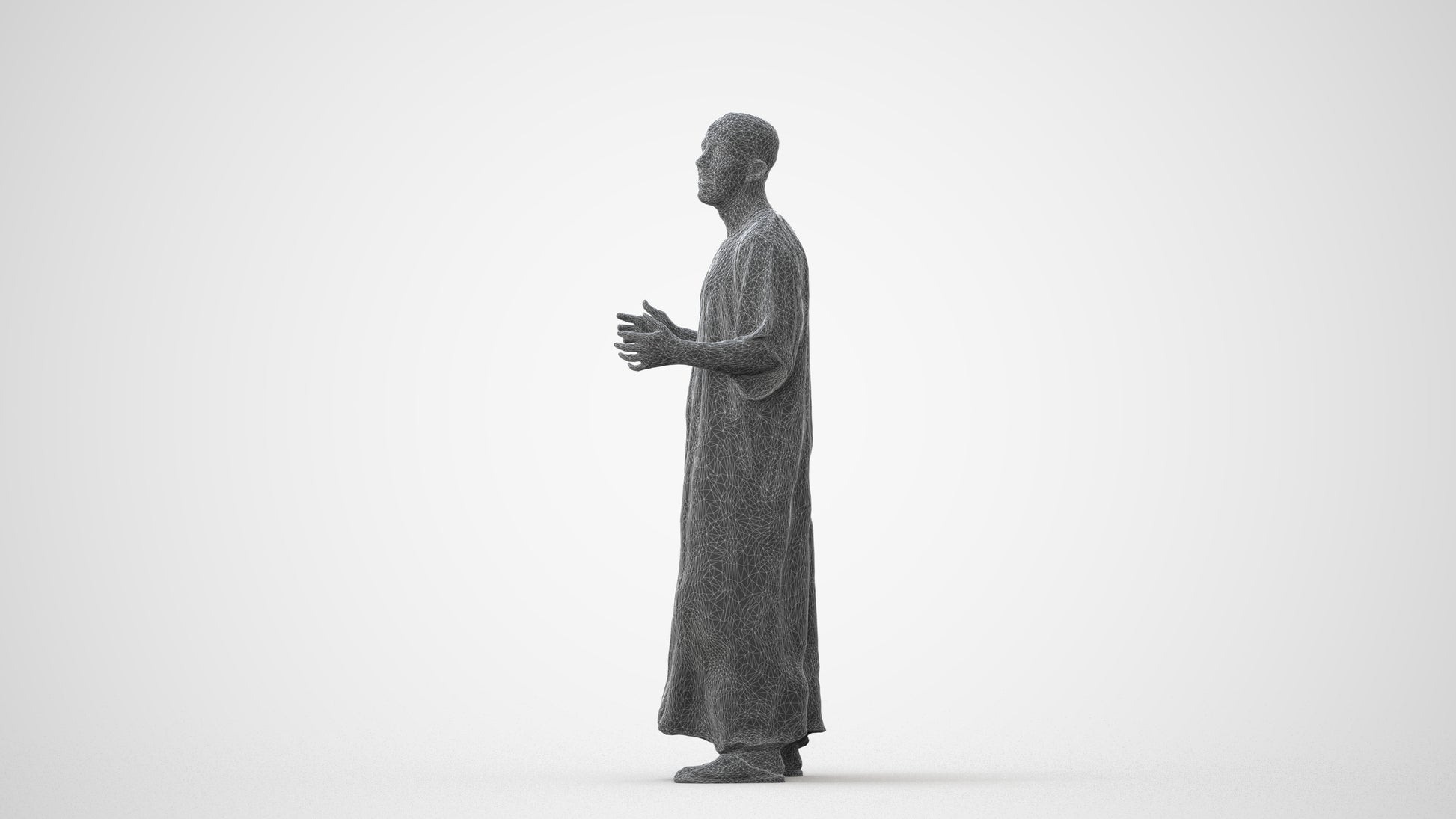 realistic 3D human man standing, archviz people FBX OBJ for Blender, square thumbnail
