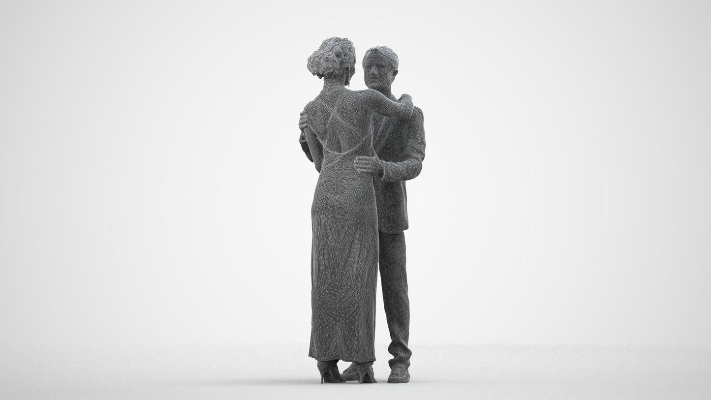 realistic 3D human woman formal dancing, archviz people FBX OBJ for Blender, wireframe side view