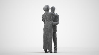realistic 3D human woman formal dancing, archviz people FBX OBJ for Blender, wireframe side view