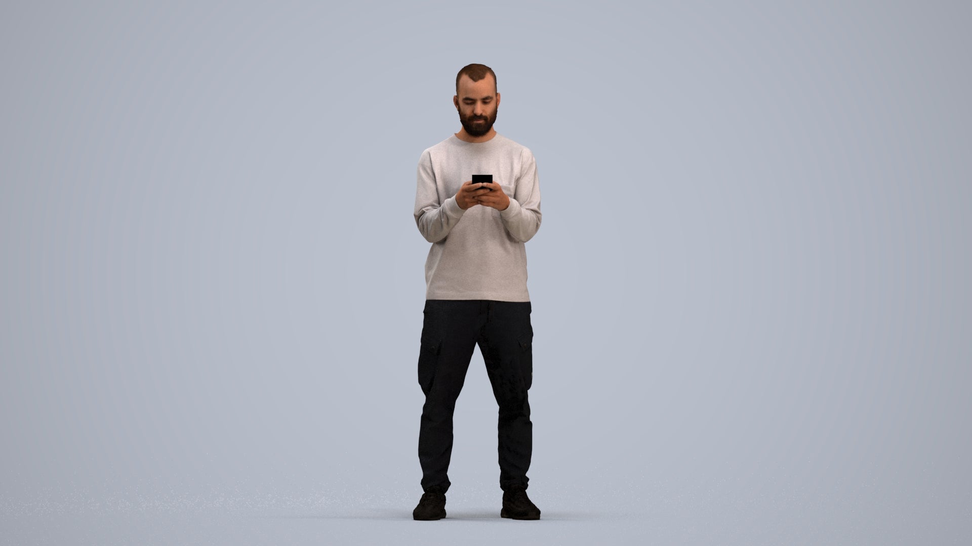 realistic 3D people man casual standing, render-ready for V-Ray and Corona, FBX OBJ, standing pose render