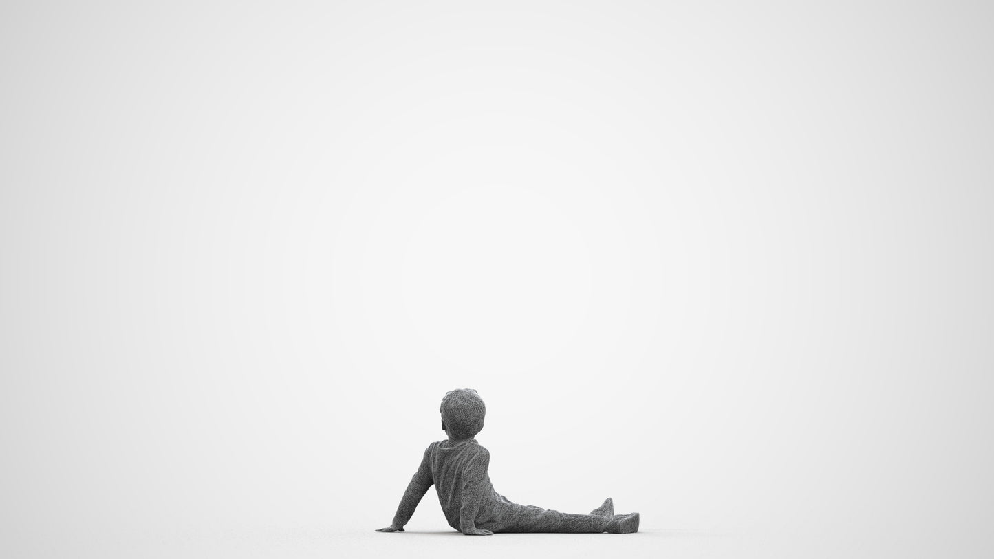 realistic 3D boy casual kids, scanned archviz people for Blender and 3ds Max, wireframe front view