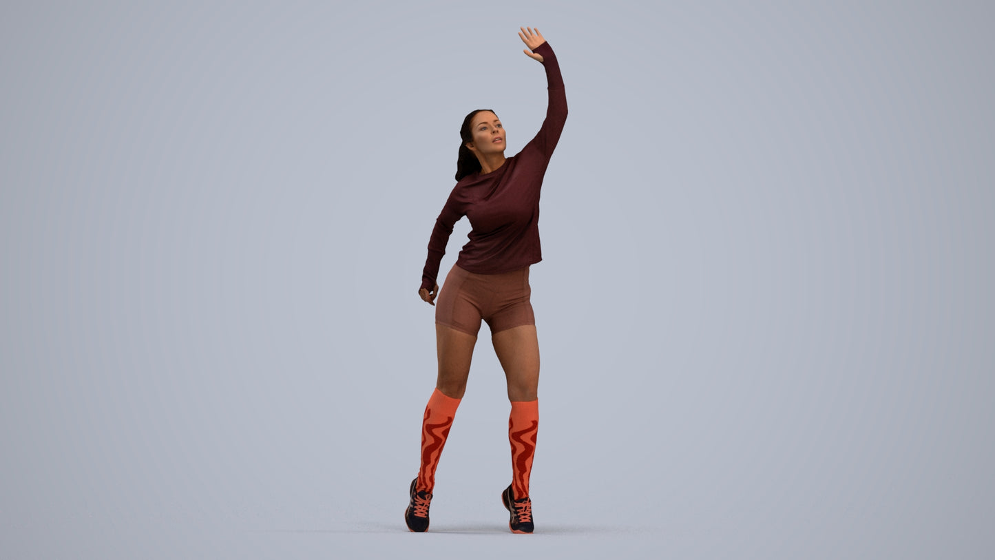realistic 3D human woman sport, archviz people FBX OBJ for Blender, standing pose render