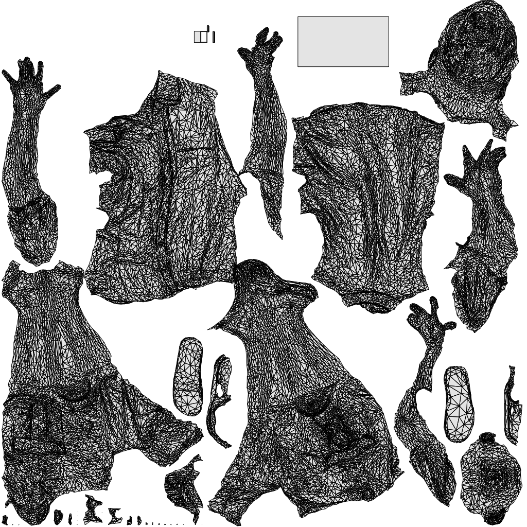 3D scanned man walking casual, photorealistic archviz people for Enscape and SketchUp, wireframe top-down view