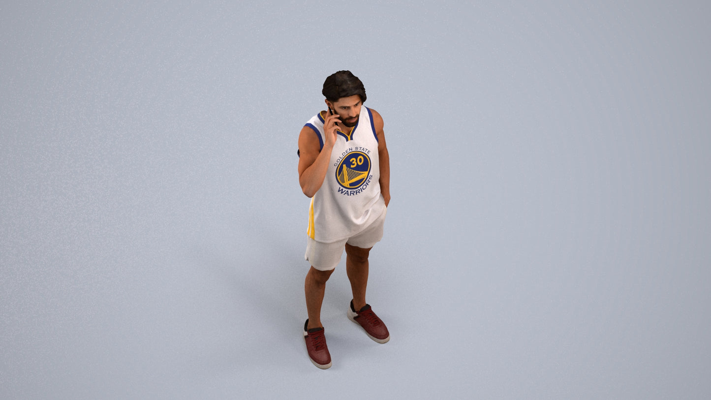 photogrammetry 3D man sport standing, realistic human model archviz FBX, back view render