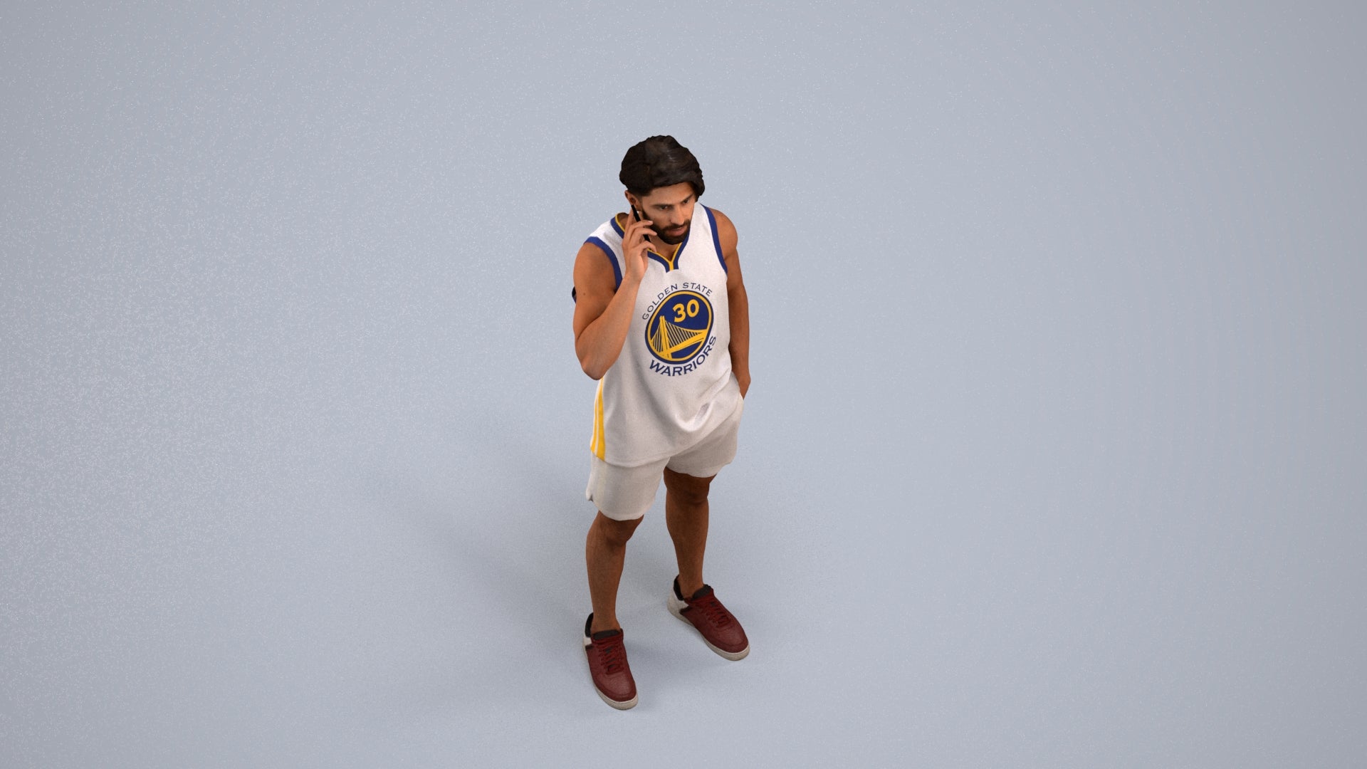 photogrammetry 3D man sport standing, realistic human model archviz FBX, back view render