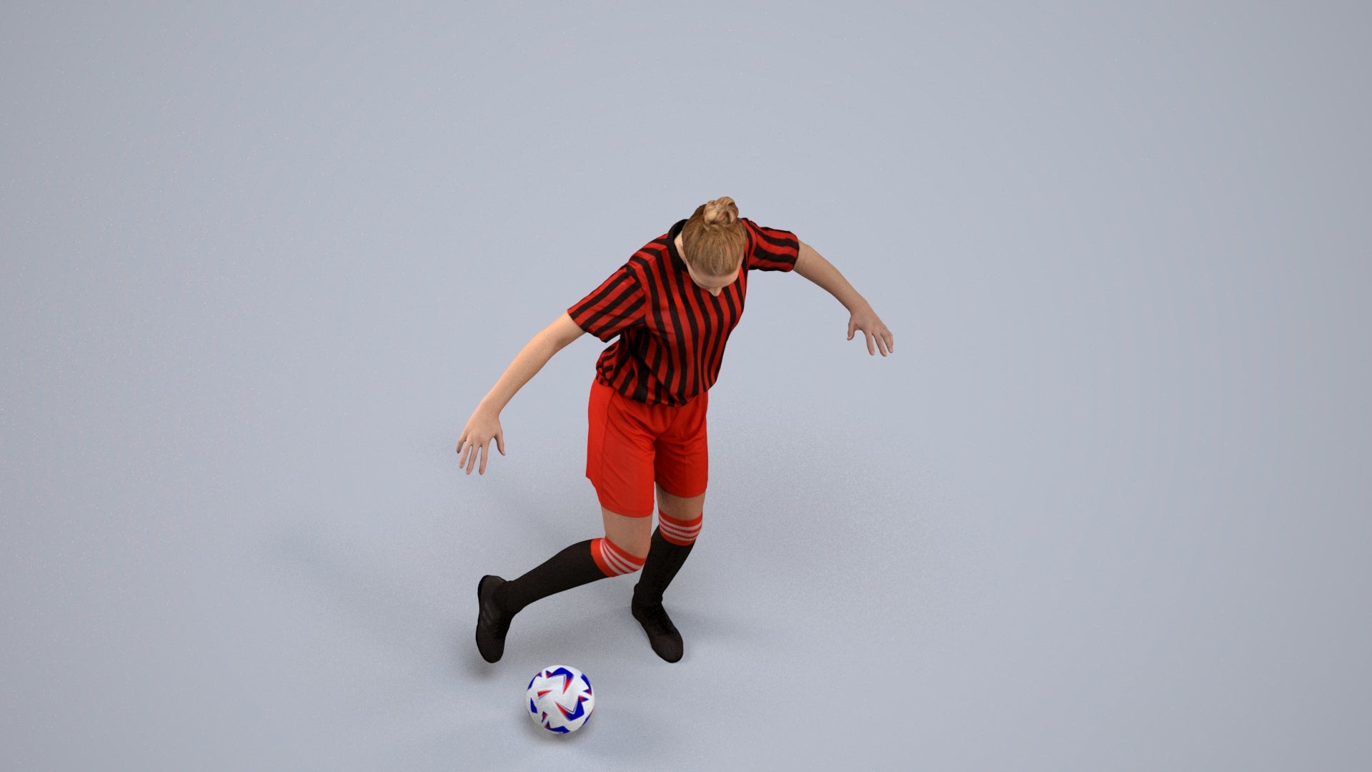 realistic 3D girl sport, scanned archviz people for Blender and 3ds Max, back view render