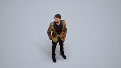 photogrammetry 3D man formal formalaffairs, realistic human model archviz FBX, back view render