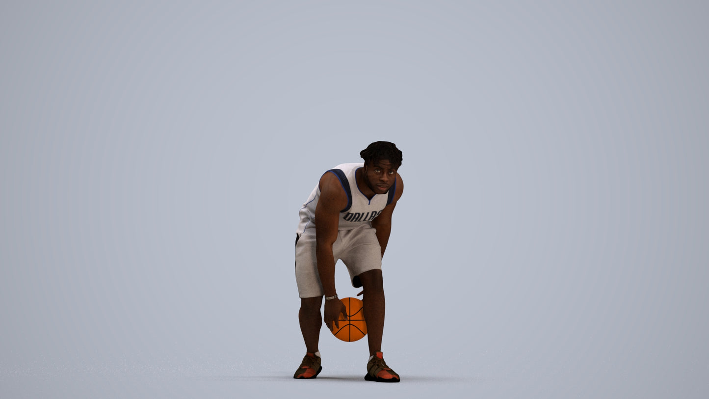 3D people model man sport, scanned human for 3ds Max rendering, standing pose render