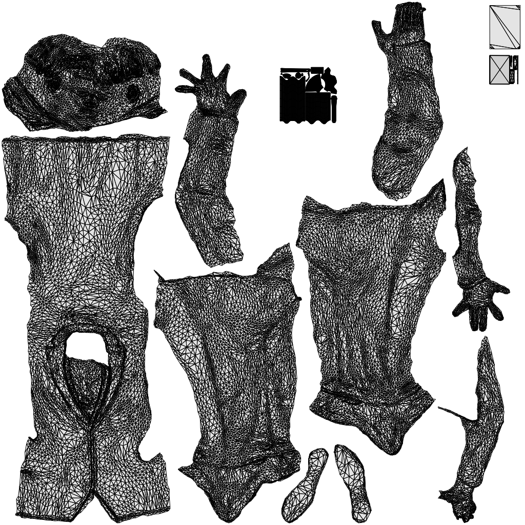 realistic 3D man business, scanned archviz people for Blender and 3ds Max, wireframe top-down view