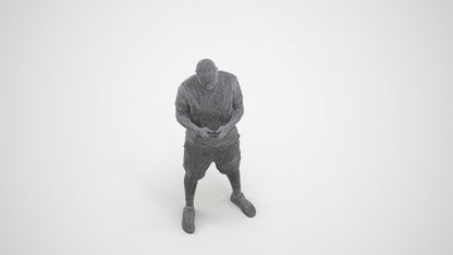 realistic 3D human man sport, archviz people FBX OBJ for Blender, wireframe three-quarter view