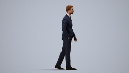scanned 3D man business, photogrammetry people for Enscape and V-Ray, side view render