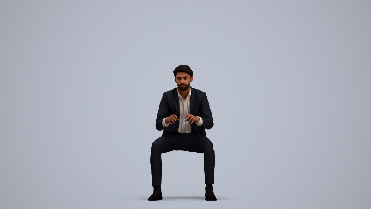 scanned 3D man business, photogrammetry people for Enscape and V-Ray, standing pose render