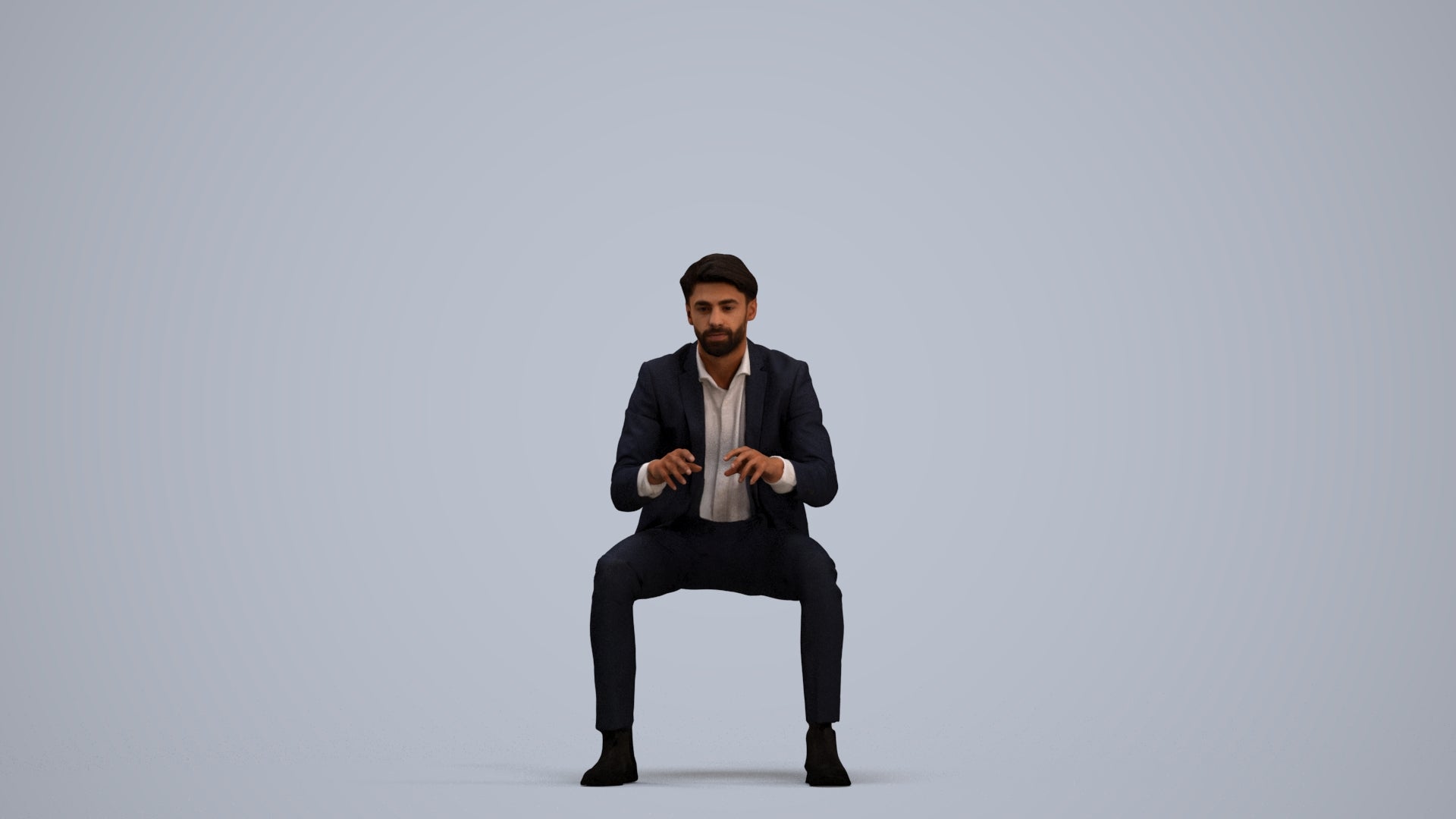 scanned 3D man business, photogrammetry people for Enscape and V-Ray, standing pose render