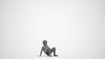 realistic 3D boy casual kids, scanned archviz people for Blender and 3ds Max, three-quarter front view render