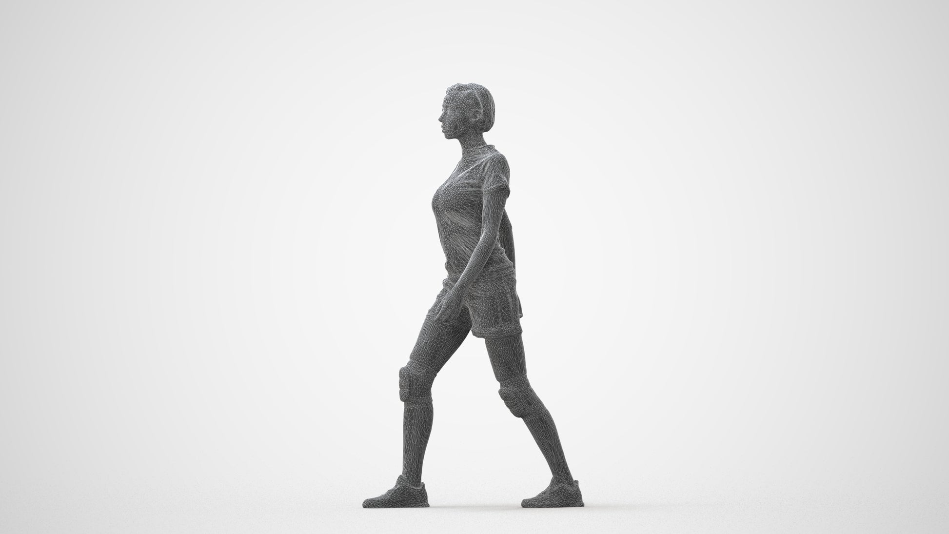 photogrammetry 3D woman sport, realistic human model archviz FBX, square thumbnail