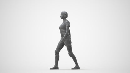 photogrammetry 3D woman sport, realistic human model archviz FBX, square thumbnail