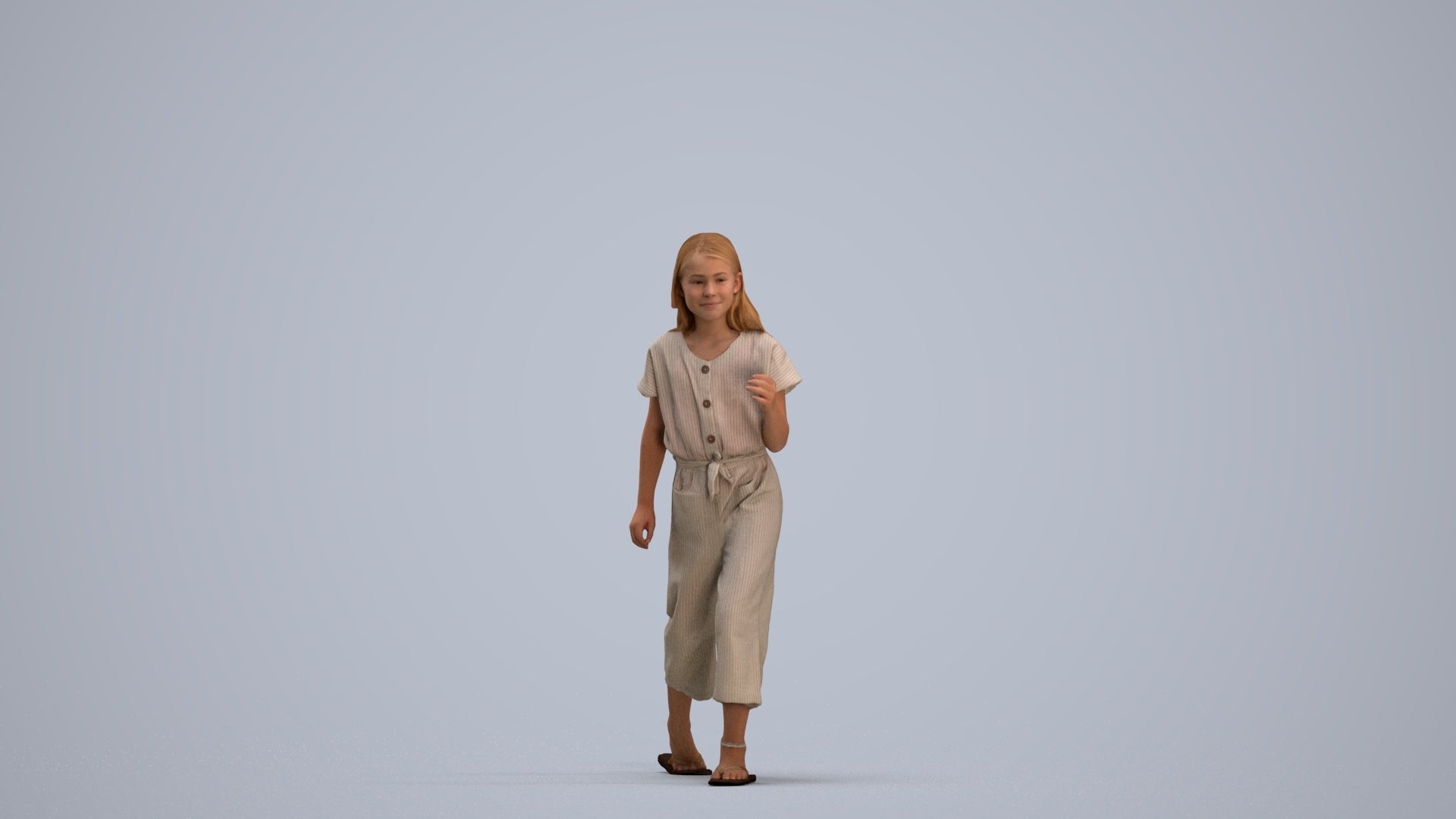 realistic 3D people girl kids, render-ready for V-Ray and Corona, FBX OBJ, standing pose render