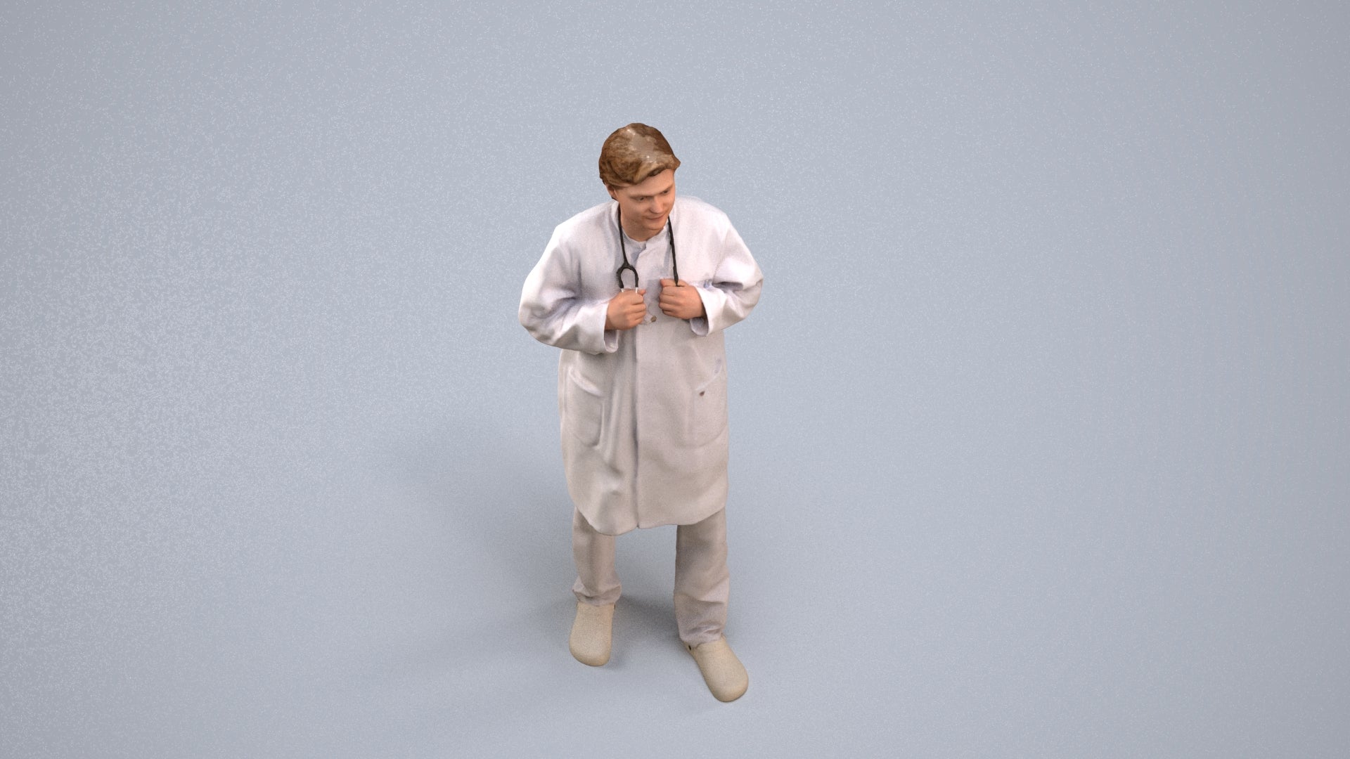 realistic 3D people man medical, render-ready for V-Ray and Corona, FBX OBJ, back view render