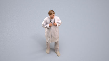 realistic 3D people man medical, render-ready for V-Ray and Corona, FBX OBJ, back view render